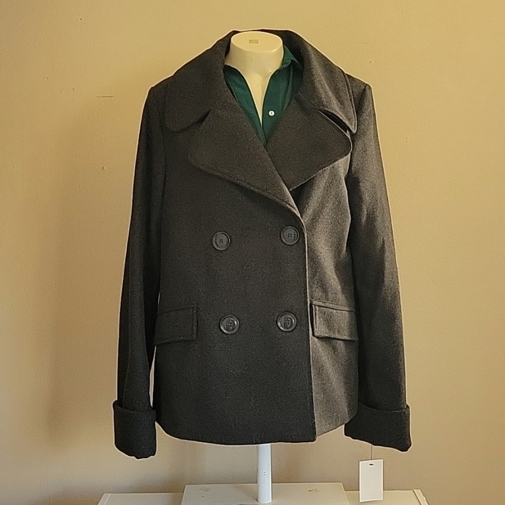 NWT Larry Levine | Womans Double Breasted Gray Coat Jacket